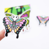 High Quality Custom Adhesive Pvc Waterproof Fashionable Flower Butterfly Stickers