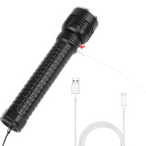 Zoomable Powerful XHP70 Flashlight Tactical 5000 Lumen USB Multi-Function LED Flash Light Torch for Military Use
