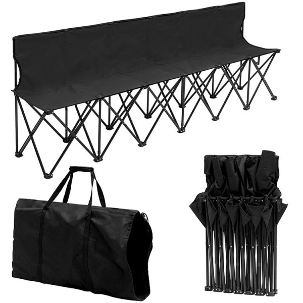 black waterproof design canvas floor sport heavy duty folding bench chair set