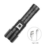 XHP90 2500LUMENS Zoomable Strobe Led Torch Flashlight Electric Tactical Rechargeable  Police  Flashlight