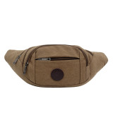 Canvas Waist Bag Large Capacity Outdoor Leisure Sports Travel Shoulder Bag Mobile Phone Belt Bag Fanny Pack