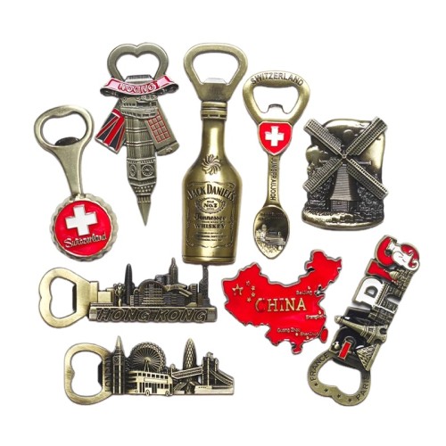 Tourist Souvenir Magnet Beer bottle Opener Europe Britain France Germany Travel Metal Bottle Opener For Gift