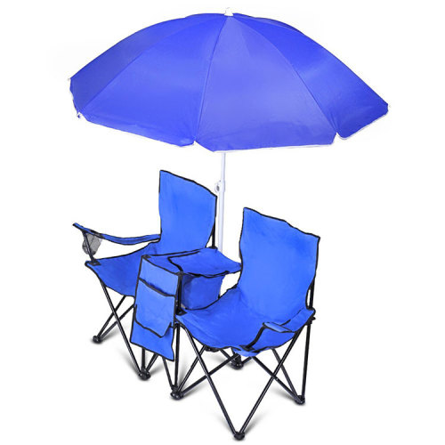 2 cup holder folding animal frame beach foldable cheap set camping folding table and chair set with sunshade canopy umbrella