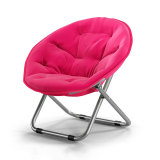 outdoor ergonomic metal cushions baby kid saucer adult round seat children portable backpack mini small folding moon chair