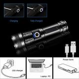 19W 4000lm Super Bright Tactical Flashlight 5 Modes Zoomable Water Resistant Day White Light USB Rechargeable flashlight