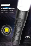 black  Rechargeable  Flashlight 18650 or 26650  Led Lantern Zoom Hunting Bright Work Lamp flashlight