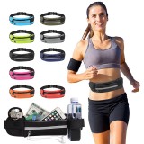 Fashion reflection waist bags phone belt bum fanny pack gym sport women ladies running belt with water bottle holder