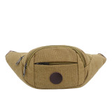 Canvas Waist Bag Large Capacity Outdoor Leisure Sports Travel Shoulder Bag Mobile Phone Belt Bag Fanny Pack