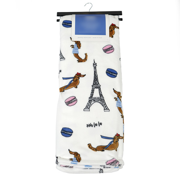 Polyester reasonable price printing warm full shine plush flannel fleece blanket