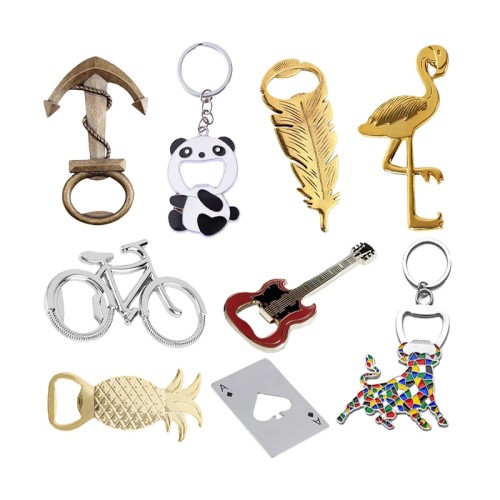 Customized factory bottle shape soft enamel metal beer bottle opener, colorful bottle opener baby shower