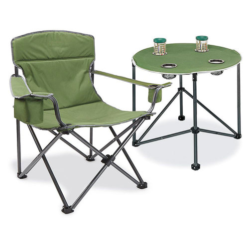stainless steel mini camping folding chair table set with side table