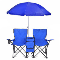 2 cup holder folding animal frame beach foldable cheap set camping folding table and chair set with sunshade canopy umbrella