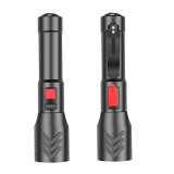 XHP50 With pen clip telescopic zoom high brightness long range power display USB Built-in battery Flashlight