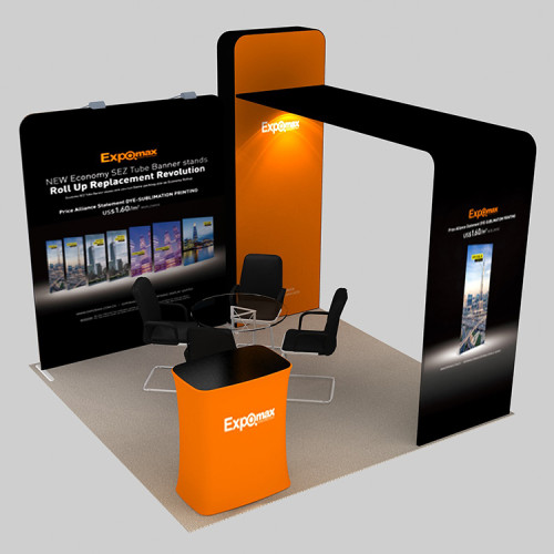 custom graphic design 3x3 exhibition booth for events