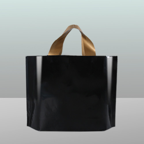 Hot Sale Customised All Black Ecofriendly Shopping Bag Plastic With Handle