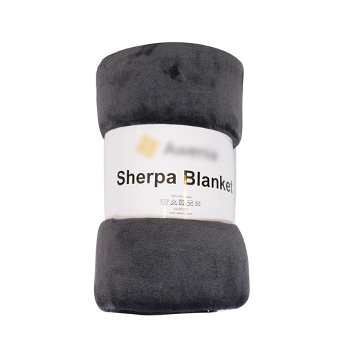 China factory supplied top quality solid sherpa flannel fleece blanket