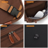 Custom Logo Multi-Functional Large Capacity Canvas Handle Shoulder Strap Laptop Bag for Business Travel