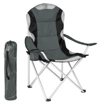 deluxe outdoor portable Oversized Steel Frame Collapsible Padded Arm camping Chair with Cup Holder