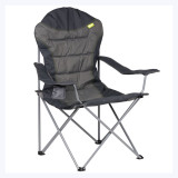 Outdoor Padded Folding Armchair Camping Beach Chair with Cup Holder