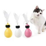 Lightweight Standing Pet Rotate Interactive Ball Funny Cat Tumbler Toy With Replaceable Feather