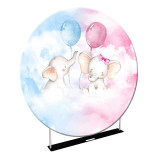 Expomax Drop shipping Custom Design Portable Aluminum Tubes Wedding Party Backdrop Design Logo Round Backdrop Banner Stand