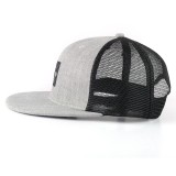wholesale 6 Panel plain flat brim acrylic fabric and wool trucker hat