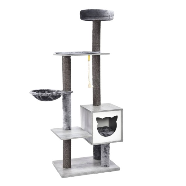 Elegant Multi Level Functional Puppy Club Sisal Covered Cat Scratching Tree