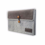 Felt Leather laptop Sleeve Case Fashion Computer sleeve bag For macbook pro 15