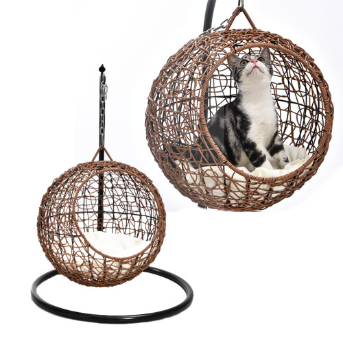 Artical Rattan Kitty Hanging Furniture Chair Elegance Modern Cat Hammock Bed