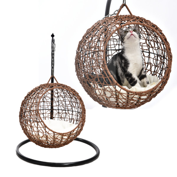 Artical Rattan Kitty Hanging Furniture Chair Elegance Modern Cat Hammock Bed