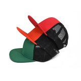 cheap fashion contrast color wholesale custom ventilate trucker hat with plain