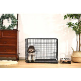 Factory Price Metal Pet Folding Crate with wheels