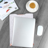 Rose gold Leather and Felt Hybrid Laptop Sleeve for MacBook Pro/Air 15.4Inches