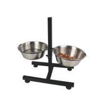 Wholesale double raised elevated stainless steel dog bowl