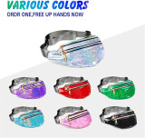 2020 summer custom logo girl ladies hologram shiny Belt bags girl fanny pack women holographic waist bag