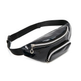 custom logo private label Amazon Holographic Laser PU Leather waterproof belt bag Fanny Pack Waist Bag for women