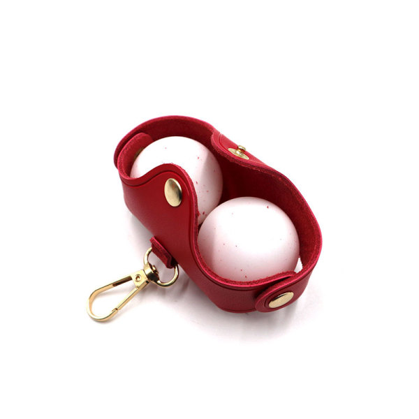 High Performance 5 Color Options Can Hold 2 Golf Balls Leather Golf Ball Pouch Bag