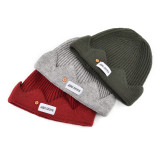 Wholesale fashion knitted grey wool beanie winter hat for men
