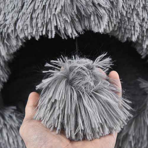 Soft Luxury Plush Donut House Pet Dog Puppy Cat Cave Bed