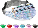 2020 summer custom logo girl ladies hologram shiny Belt bags girl fanny pack women holographic waist bag