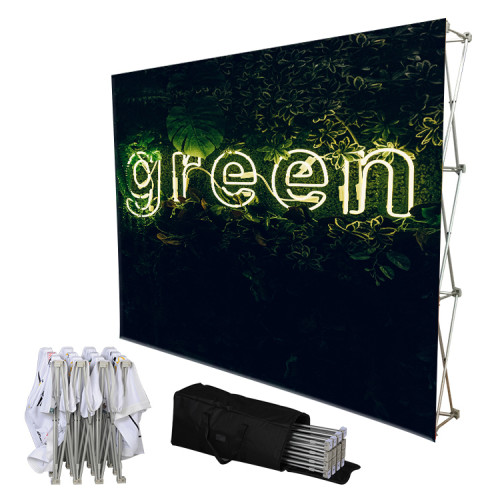 promotional foldable 8ft trade show conference stretch pop up display