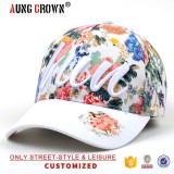 Custom floral 100% cotton baseball cap and hat