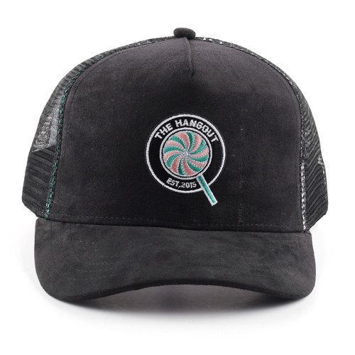 custom mesh suede patch logo trucker hats