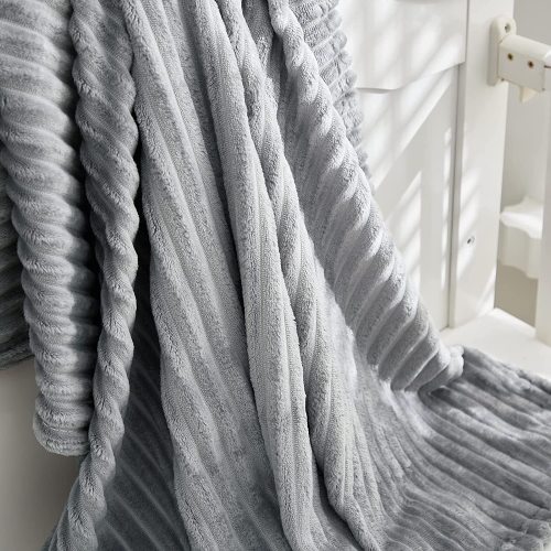 Fuzzy Flannel Nap Blanket Oversized Micro Fleece Plush  Blanket Large Lightweight  Blanket