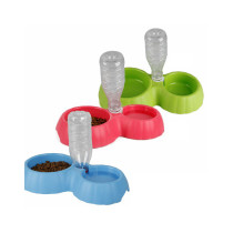 Wholesale 2 Ways Use Non Toxic Portable Plastic Pet Food Water Bowl