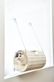 Home Style Rattan Cat Furniture Breathable Lightweigt Cat Window Hanging Perch