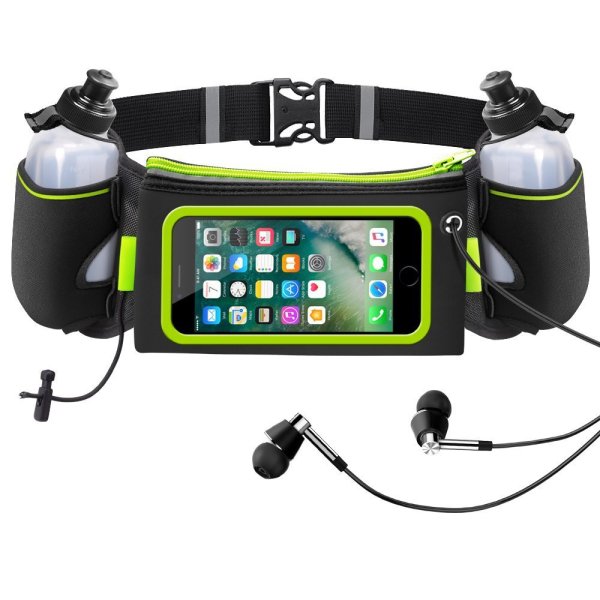 Hot sale reflection waist bags runners waterproof phone bag belt bumbag sports men women running belt with water bottle