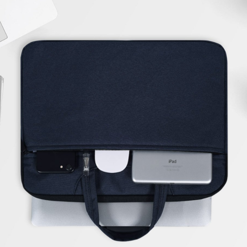 High Quality 13 Inch Waterproof nylon handle hidden handle Half open zipper Laptop Sleeve Case for business black