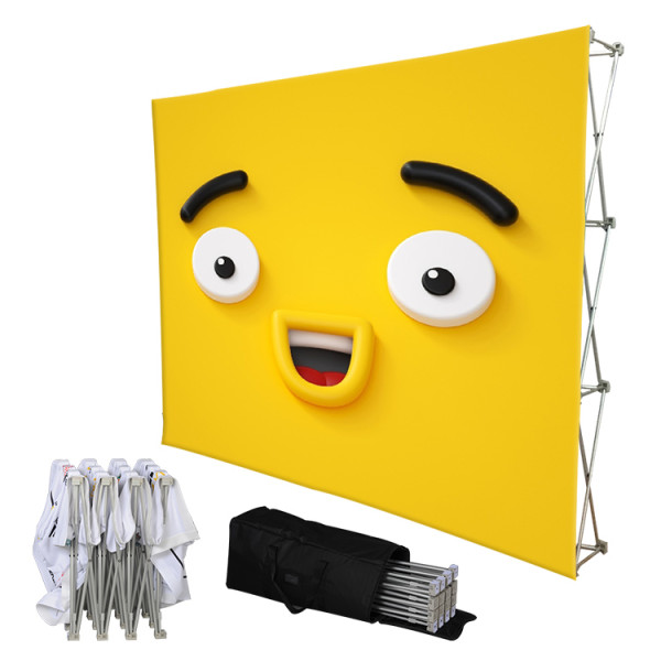 Customized size easy folding tension fabric pop up display stand wall modular fabric backlit pop up display exhibition