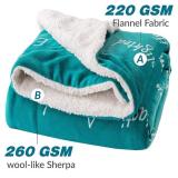 Printing  Flannel  And Sherpa Throw Winter Warm  Polyester Blanket